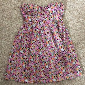 Floral strapless sun dress